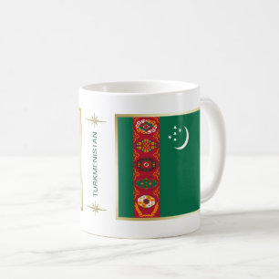 Flagge Turkmenistans + Karte Tasse