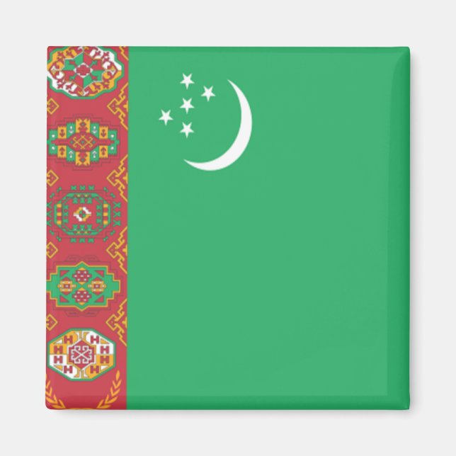 Flagge Turkmenistans Magnet (Vorne)