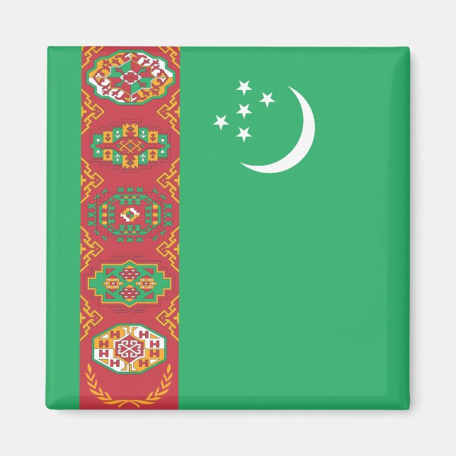 Flagge Turkmenistans Magnet (Vorne)