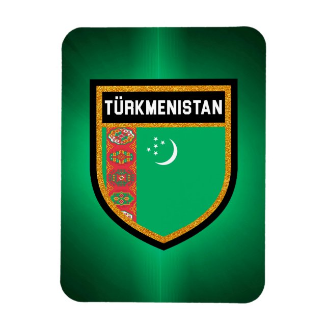 Flagge Turkmenistans Magnet (Vertikal)