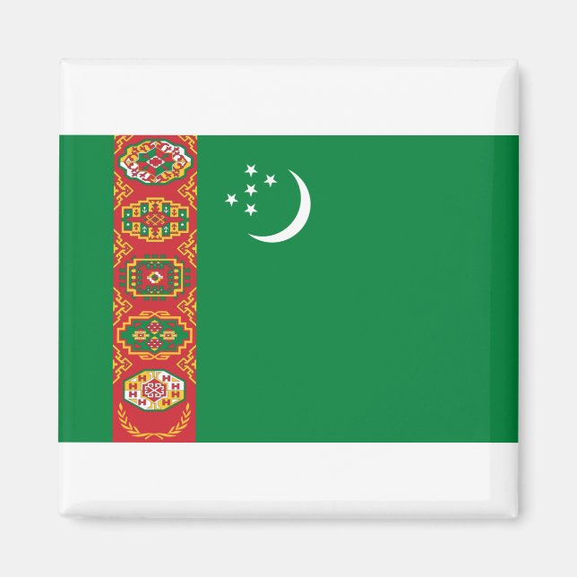 Flagge Turkmenistans Magnet (Vorne)
