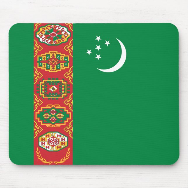 Flagge Turkmenistans Mousepad (Vorne)