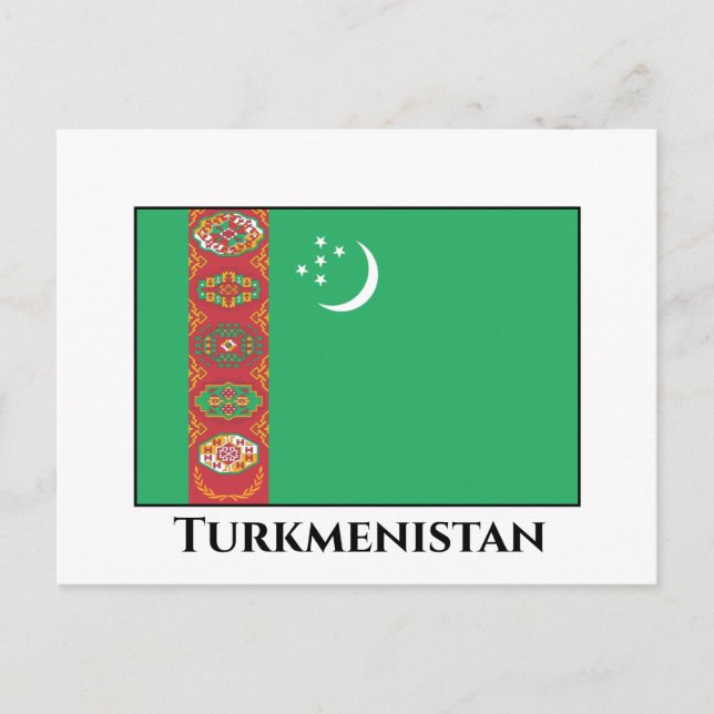 Flagge Turkmenistans Postkarte (Vorderseite)