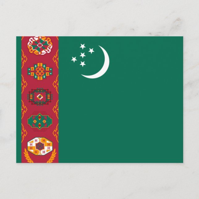 Flagge Turkmenistans Postkarte (Vorderseite)