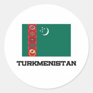 Flagge Turkmenistans Runder Aufkleber