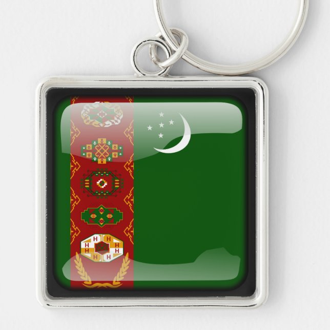 Flagge Turkmenistans Schlüsselanhänger (Vorne)