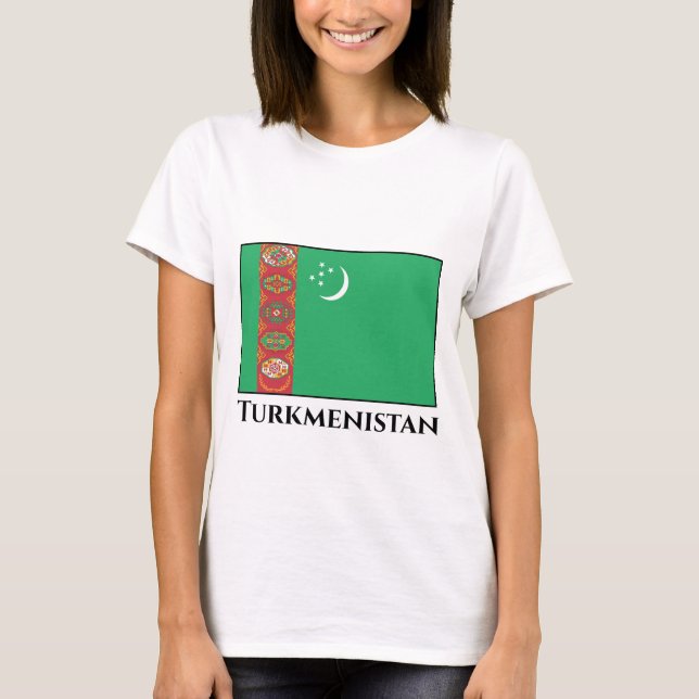Flagge Turkmenistans T-Shirt (Vorderseite)