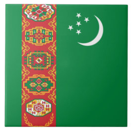 Flagge Turkmenistans (Turkmenien) Fliese