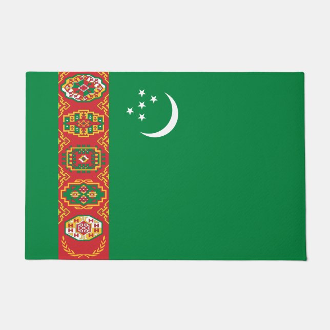 Flagge Turkmenistans (Turkmenien) Fußmatte (Vorderseite)