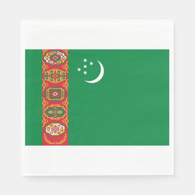 Flagge Turkmenistans (Turkmenien) Serviette (Vorderseite)