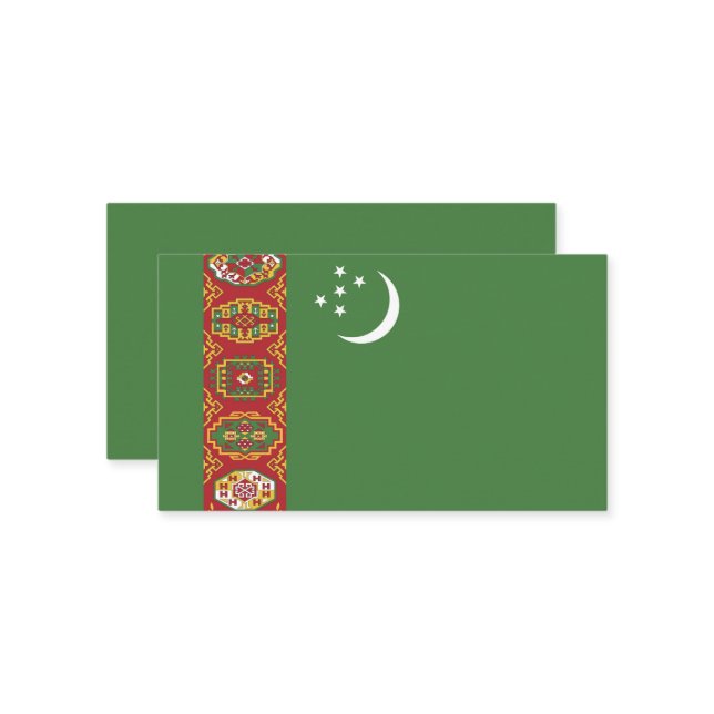 Flagge Turkmenistans Visitenkarte (Vorderseite/Rückseite Beispiel)