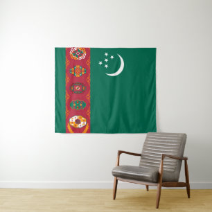 Flagge Turkmenistans Wandteppich
