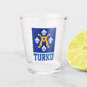 Flagge Turku, Finnland Schnapsglas