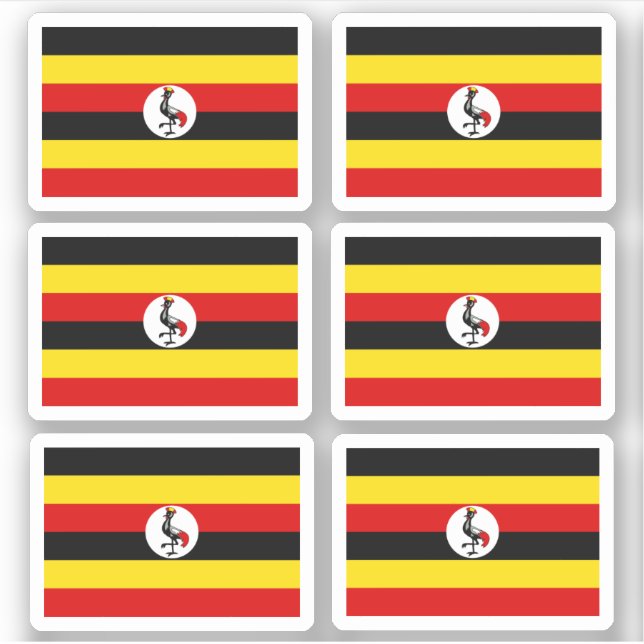 Flagge Ugandas - eine Sammlung Aufkleber (Vorderseite)