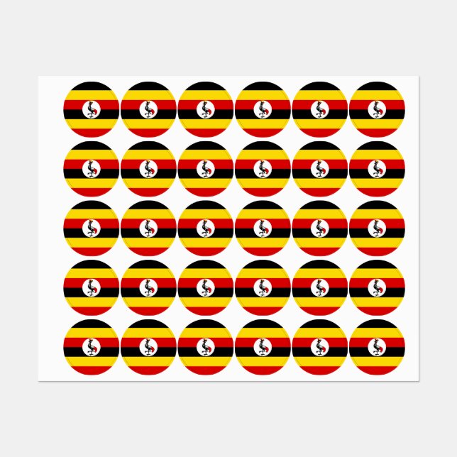 Flagge Ugandas Etiketten (Blatt)