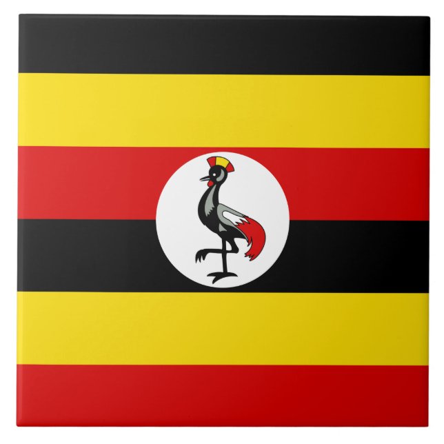 Flagge Ugandas Fliese (Vorderseite)