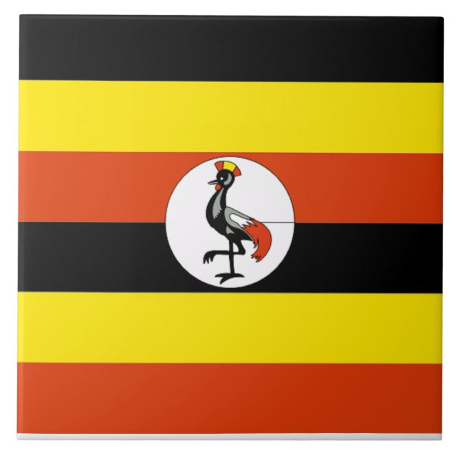 Flagge Ugandas Fliese (Vorderseite)