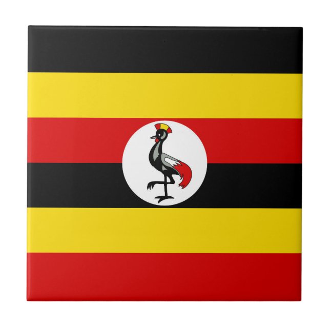 Flagge Ugandas Fliese (Vorderseite)
