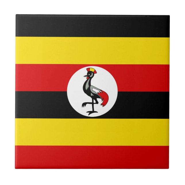 Flagge Ugandas Keramik Tile Fliese (Vorderseite)