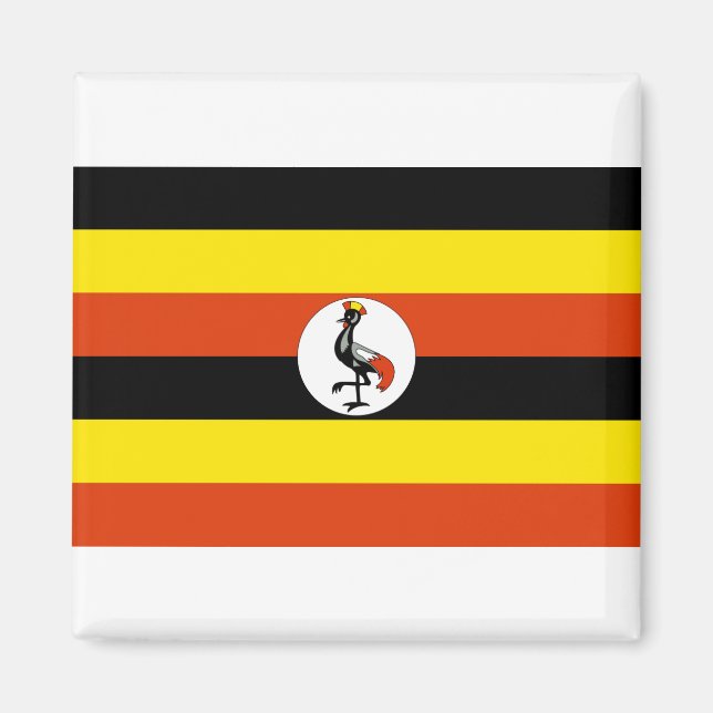 Flagge Ugandas Magnet (Vorne)