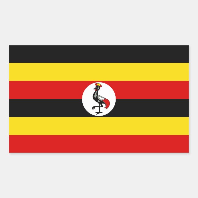 Flagge Ugandas Rechteckiger Aufkleber (Vorderseite)