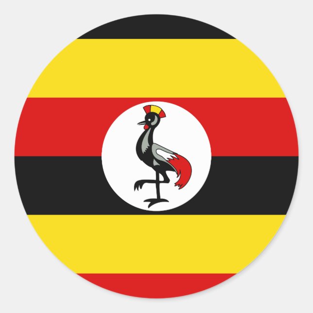 Flagge Ugandas Runder Aufkleber (Vorderseite)