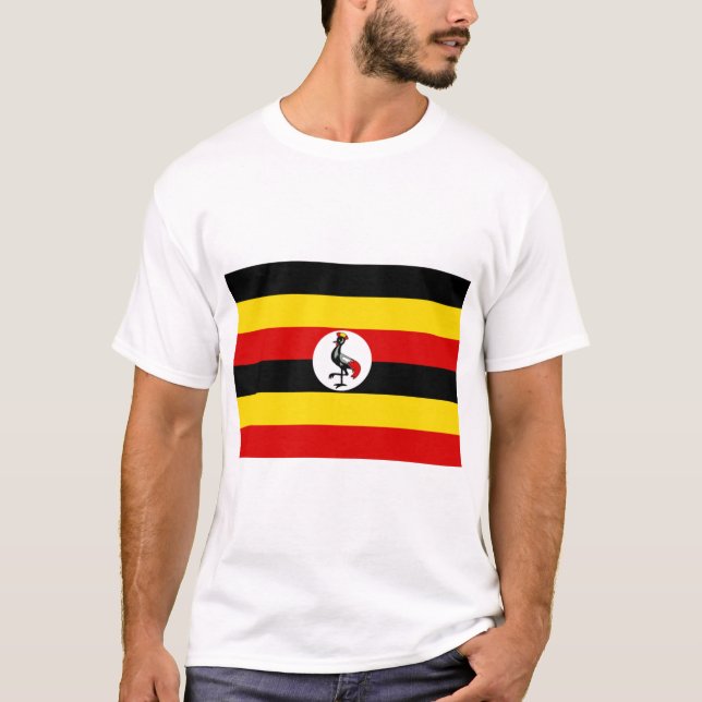 Flagge Ugandas (Uganda) T-Shirt (Vorderseite)