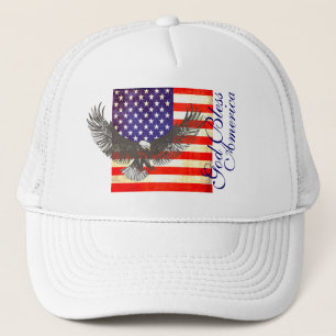 Flagge- und Adlergott segnen Amerika-Hut Truckerkappe