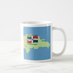 Flagge und Karte der Dominikanischen Republik Tasse