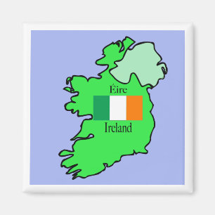 Flagge und Karte der Republik Irland Magnet