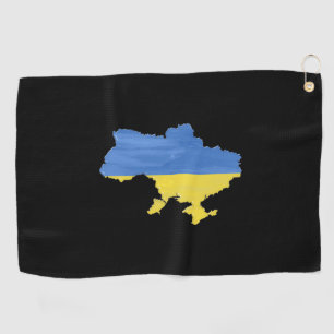 Flagge und Karte der Ukraine Golfhandtuch