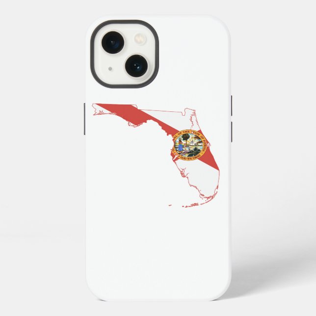 Flagge und Karte des Bundesstaates Florida iPhone Hülle (Rückseite)