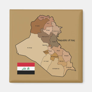 Flagge und Karte Iraks Magnet