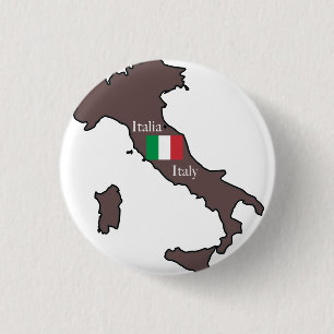 Flagge und Karte Italiens Button
