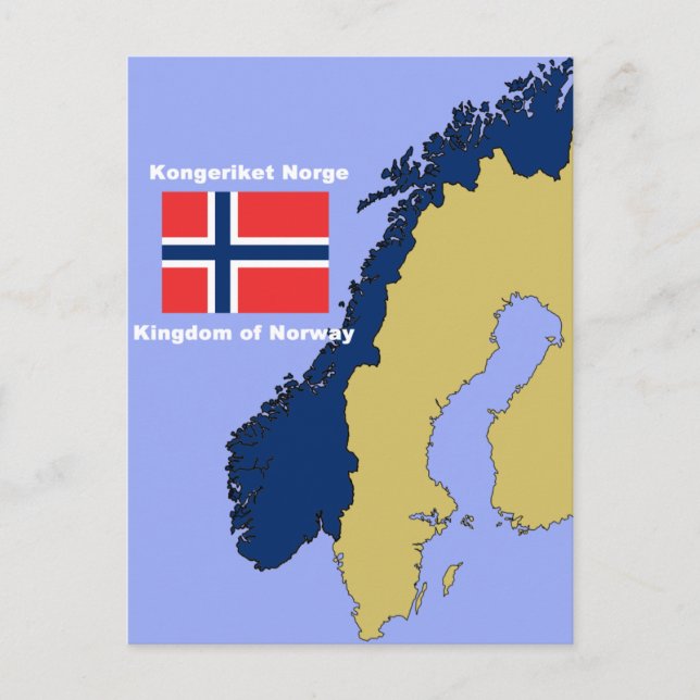 Flagge und Karte Norwegens (Vorderseite)