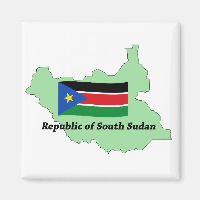 Flagge und Karte Republik Südsudan-Magnet Magnet (Vorne)