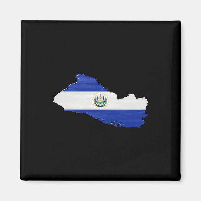 Flagge und Karte von El Salvador Magnet (Vorne)