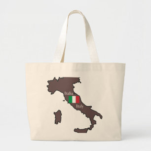 Flagge und Karte von Italien Jumbo Stoffbeutel