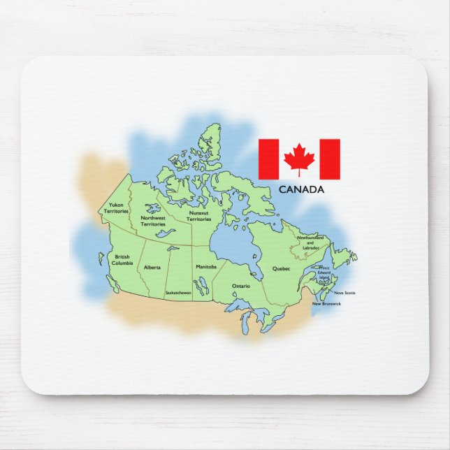Flagge und Karte von Kanada Mousepad (Vorne)