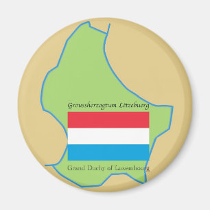 Flagge und Karte von Luxemburg Magnet