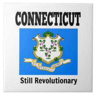 Flagge und Motto von Connecticut Fliese