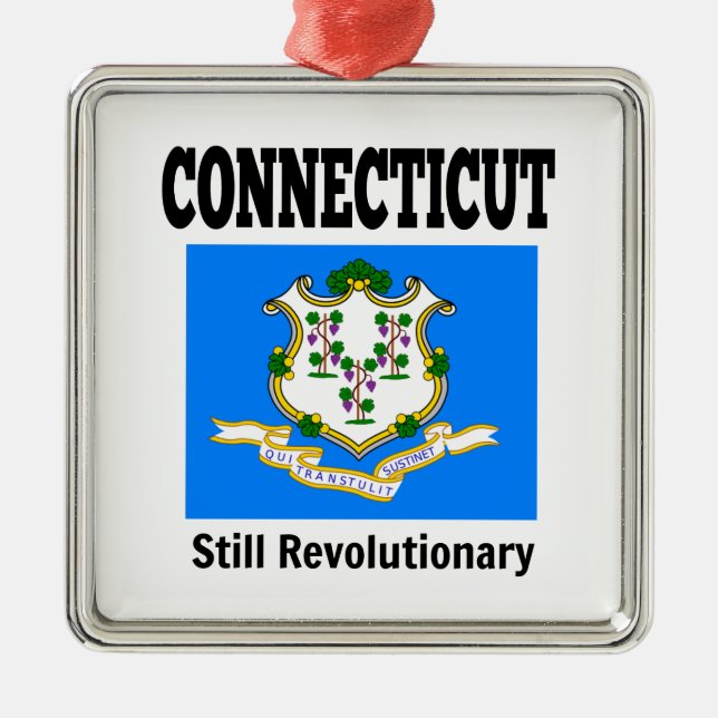 Flagge und Motto von Connecticut Ornament Aus Metall (Vorne)