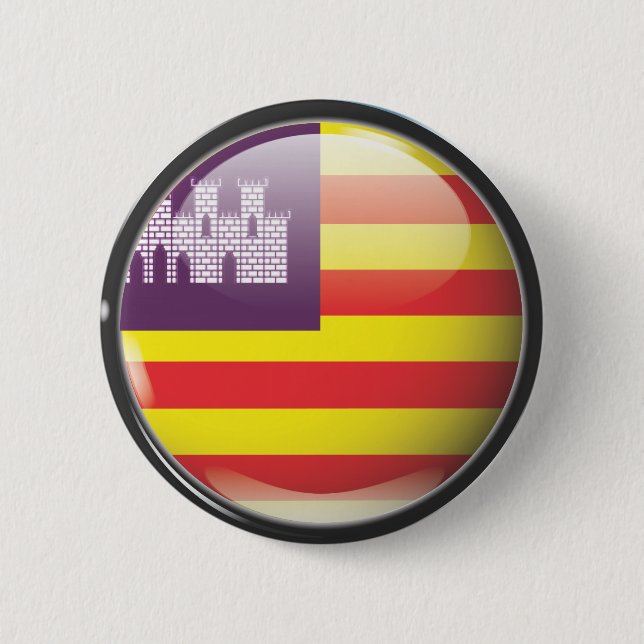 Flagge und Schild von Balearen Button (Vorderseite)