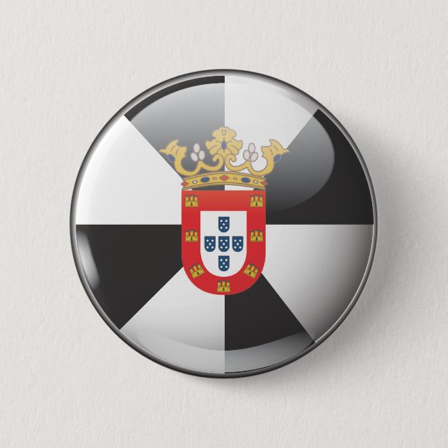 Flagge und Schild von Ceuta Button (Vorderseite)