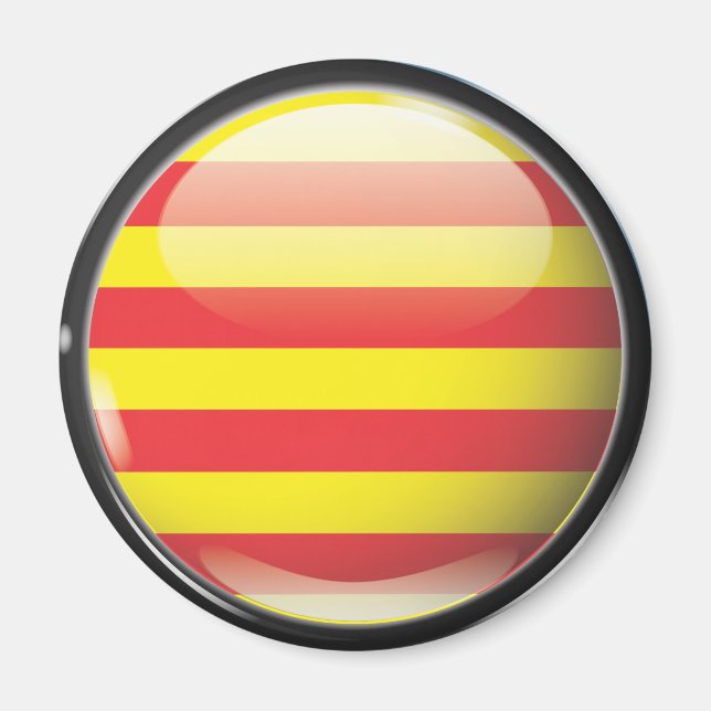 Flagge und Schild von Katalonien Magnet (Vorne)