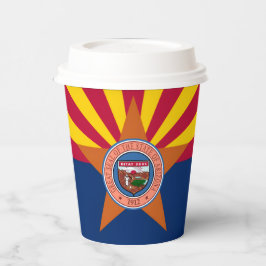 Flagge und Siegel von Arizona Pappbecher