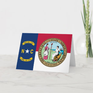 Flagge und Siegel von North Carolinian, North Caro Karte