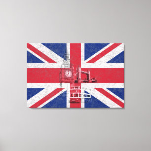 Flagge und Symbole Großbritanniens ID154 Leinwanddruck