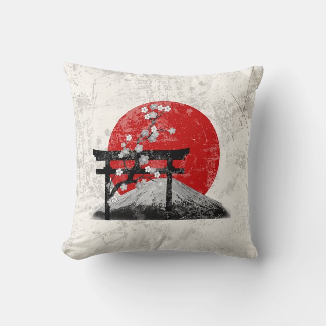 Flagge und Symbole Japans ID153 Kissen (Vorderseite)