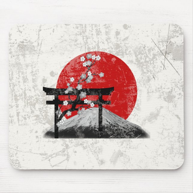 Flagge und Symbole Japans ID153 Mousepad (Vorne)